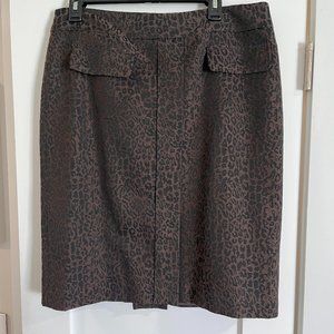 Ann Taylor Leopard Jacquard Skirt - 12 NWOT
